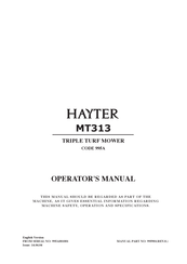Hayter 995A Operator's Manual