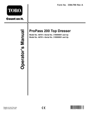 Toro ProPass 200 Operator's Manual