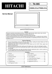 Hitachi 37HDL52A Service Manual