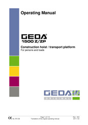 Geda 1500 Z/ZP Operating Manual
