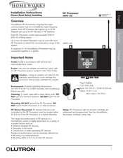 Lutron Electronics Homeworks HRP5-120 Installation Instructions Manual