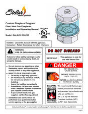 Stellar Hearth Products 3-RD-3-GL Installation And Operating Manual