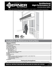 Berner Architectural High Performance 10 Installation & Maintenance Instructions Manual