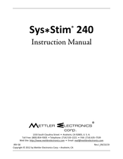 Mettler Electronics Sys Stim 240 Instruction Manual