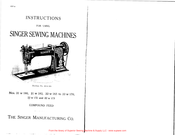 Singer 22 w 172 Instructions Manual