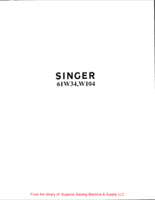 Singer 61w104 Manual