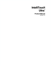 Elo TouchSystems IntelliTouch Ultra Product Manual