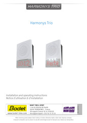 Bodet Harmonys Trio Installation And Operating Instructions Manual