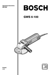 Bosch GWS 6-100 Operating Instructions Manual