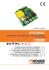 Roger H70/200AC Instruction And Warnings For The Installer