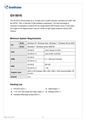 GeoVision GV-5016 Quick Start Manual