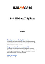 BZB Gear BZ-UHD-1x4HDBT User Manual