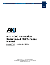 Axi MTC-3000 Instruction, Operating, & Maintenance Manual