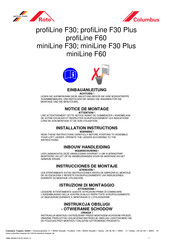 Roto Columbus profiLine F30 Plus Installation Instructions Manual