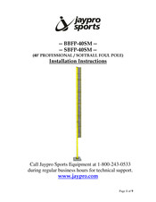 Jaypro Sports SBFP-40SM Installation Instructions Manual