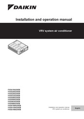 Daikin FXSA15A2VEB Installation And Operation Manual