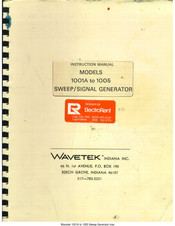 Wavetek 1001A Instruction Manual