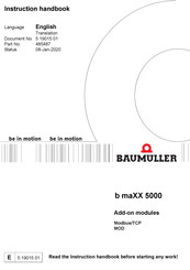 Baumuller b maXX 5000 Instruction Handbook Manual