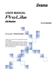 Iiyama ProLite T2234MSC User Manual