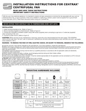 Suncourt CENTRAX TF104 Installation Instructions Manual