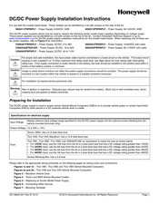 Honeywell 9000311PWRSPLY Installation Instructions Manual