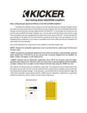 Kicker KXMA Series Quick Start Manual