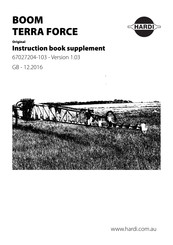 Hardi TERRA FORCE BOOM Instruction Book Supplement