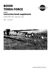 Hardi BOOM TERRA FORCE Instruction Book Supplement