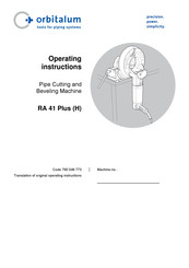 Orbitalum RA 41 Plus Operating Instructions Manual