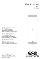 OSO HOTWATER MA 400 Installation Manual