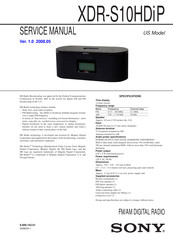 Sony XDR-S10HDiP Service Manual