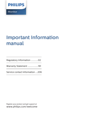 Philips 245B1/01 Important Information Manual