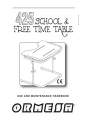 Ormesa 425 WORKING TABLE Use And Maintenance Handbook