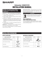 Sharp SDW6757ES Installation Manual