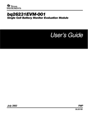 Texas Instruments bq26231EVM-001 User Manual