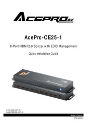 AvLab AcePro-CE25-1 Quick Installation Manual