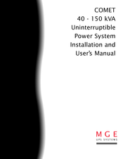MGE UPS Systems Comet 80 kVA Installation And User Manual