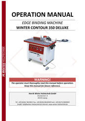 H. Winter F350C Operation Manual