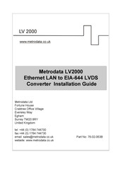 Metrodata LV2000 Installation Manual