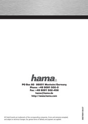 Hama 00079091 Operating	 Instruction