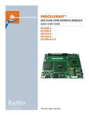 RadiSys PROCELERANT CE760A-0 Quick Start Manual