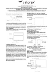 Calorex DH30AP Installation Instructions Manual