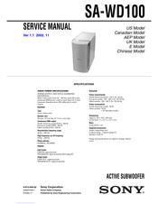 Sony SA-WD100 Service Manual
