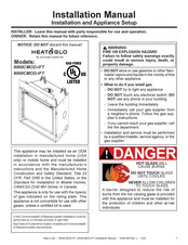 Heat & Glo 6000CMOD-IFT Installation And Appliance Setup