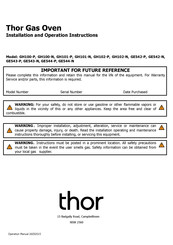 THOR GE543-P Installation And Operation Instructions Manual