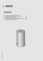 Bosch W 120-5 O1 Installation And Maintenance Instructions For Contractors