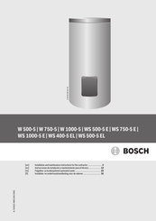 Bosch WS 500-5E-B Installation And Maintenance Instructions For The Contractor