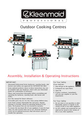 Kleenmaid Professional 3 Burner Series Assembly/Installation/Operating Instructions