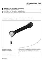 RADEMACHER RooloTube S Sun DuoFern Medium Series Operating And Assembly Manual