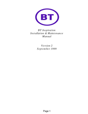 BT Inspiration Installation & Maintenance Manual